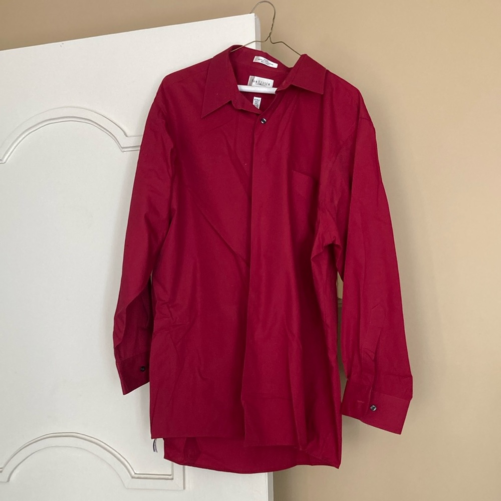 Van Heusen burgundy 17 1/2 long sleeve x-large shirt
